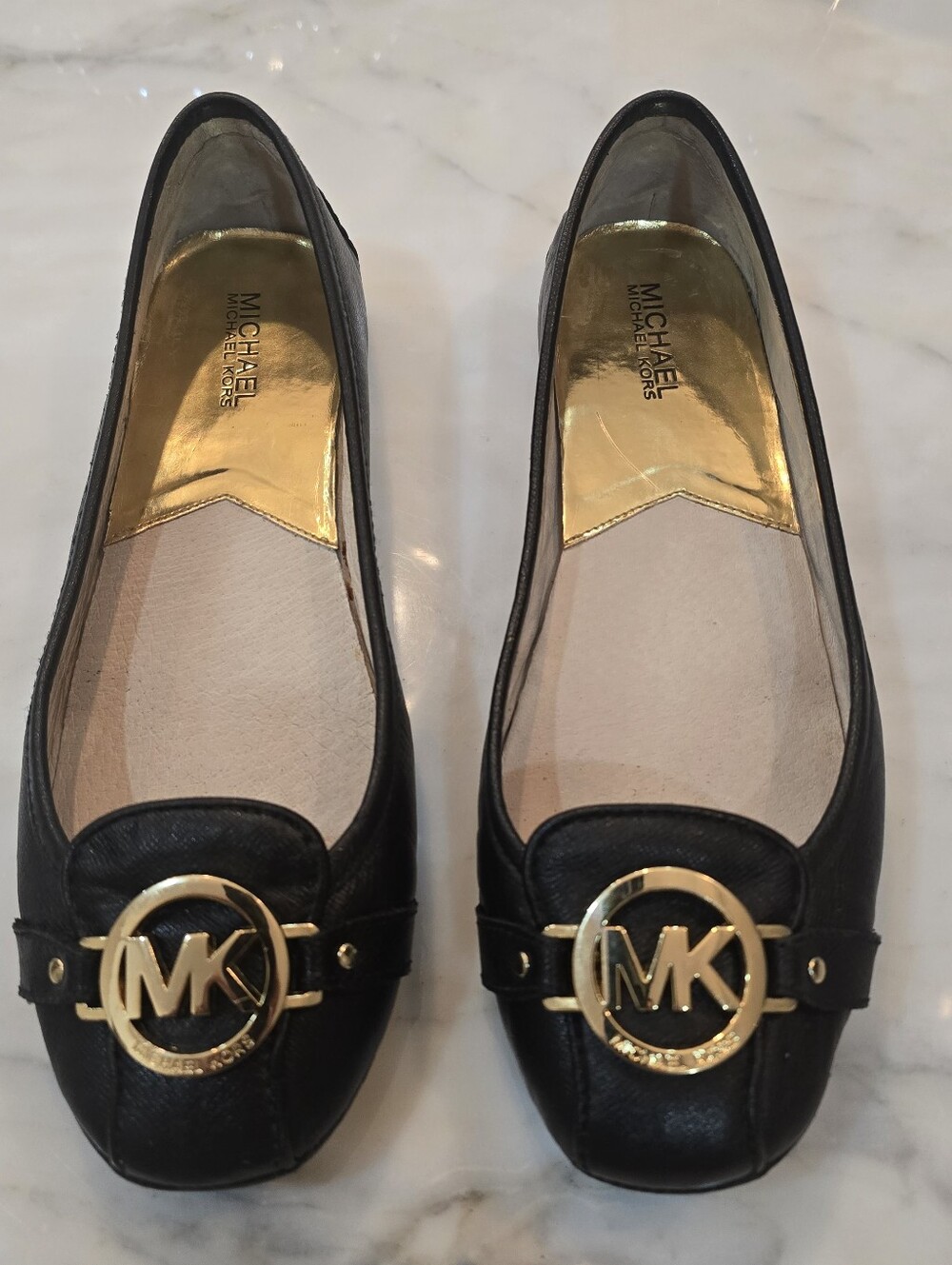 Michael Kors Ballet Flats Womens Size 9.5 Fulton Black Leather Driving Moccasins